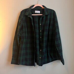 Orvis Cotton Flannel blend Size XL Black Watch Button-up